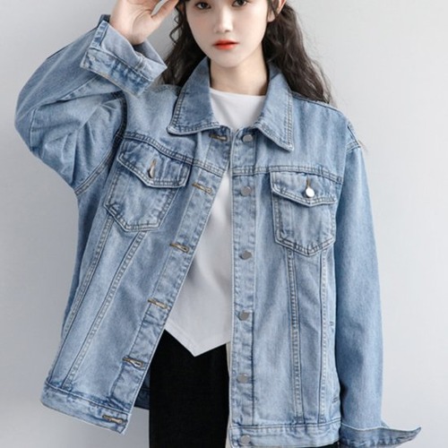 ジャケット オーバーサイズ ルーズ ゆったり カジュアル シンプル デニム レディース 大きいサイズ デニムジャケット シンプル カジュアル オーバーサイズ ルーズ ゆったり レディース