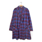 70s マックレガー イギリス製 ヴィンテージ ウールガウン チェック柄 ベルト付き McGregor サイズL 古着 DZ0804