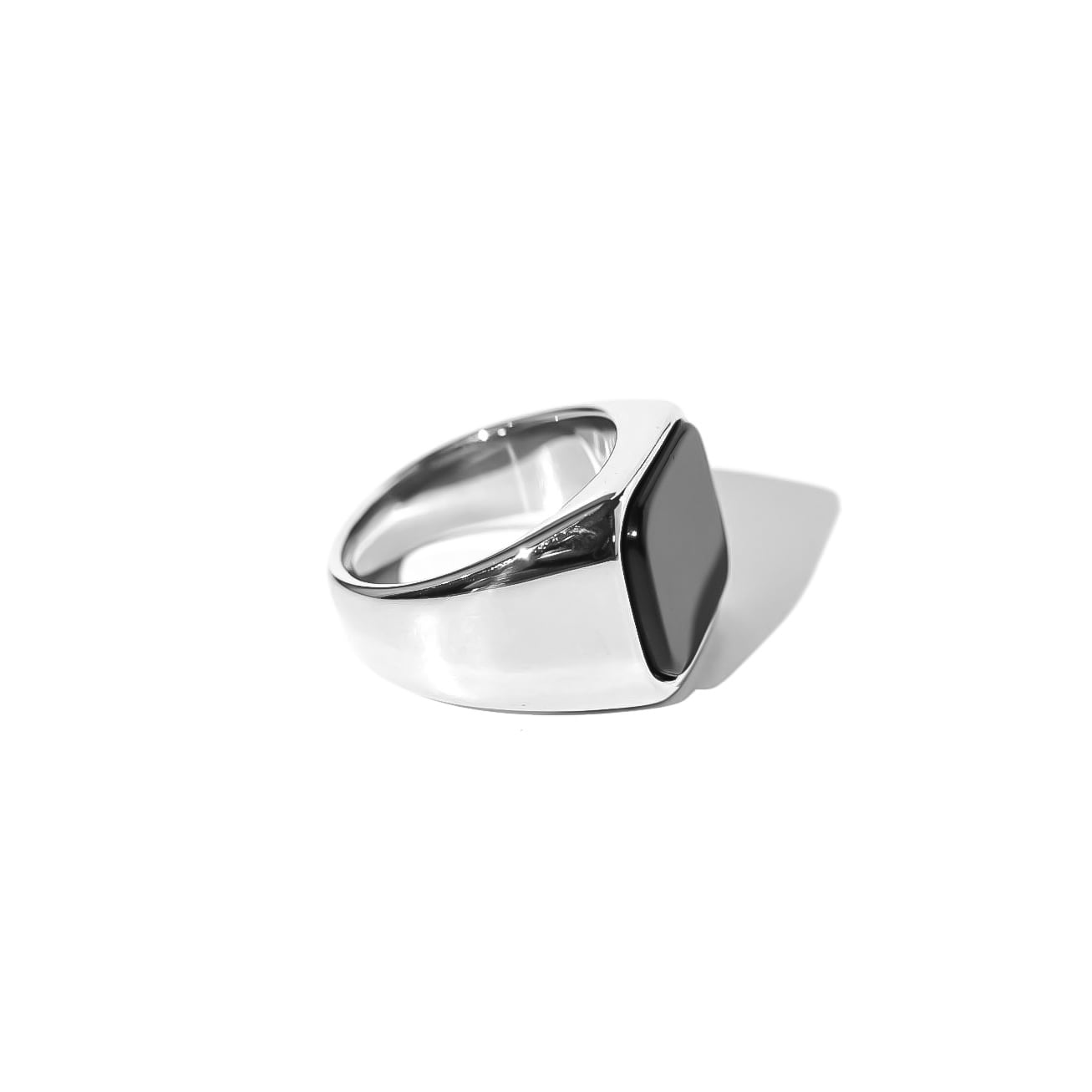 316L black signet ring［silver］#r177 | namuel