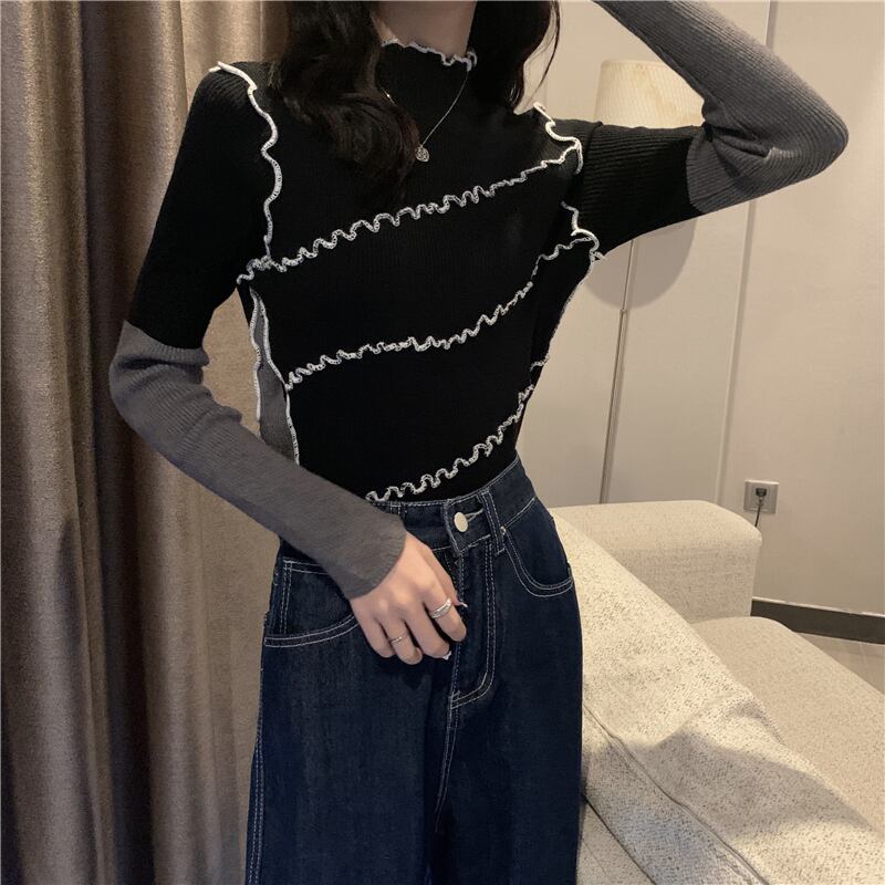 カラーシャツ スプリングオータムスリム薄手 ロング 春物 秋物 1号婦人44545538894