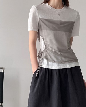 Sheer Bustier Layered Tee
