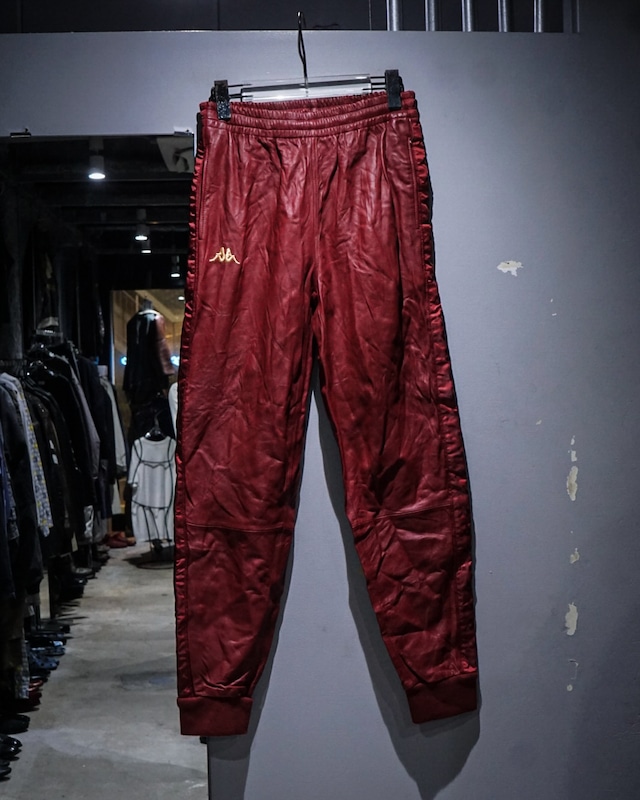 【add (C) vintage】“Dead Stock”“Kappa” Logo Side Line Leather Track Pants