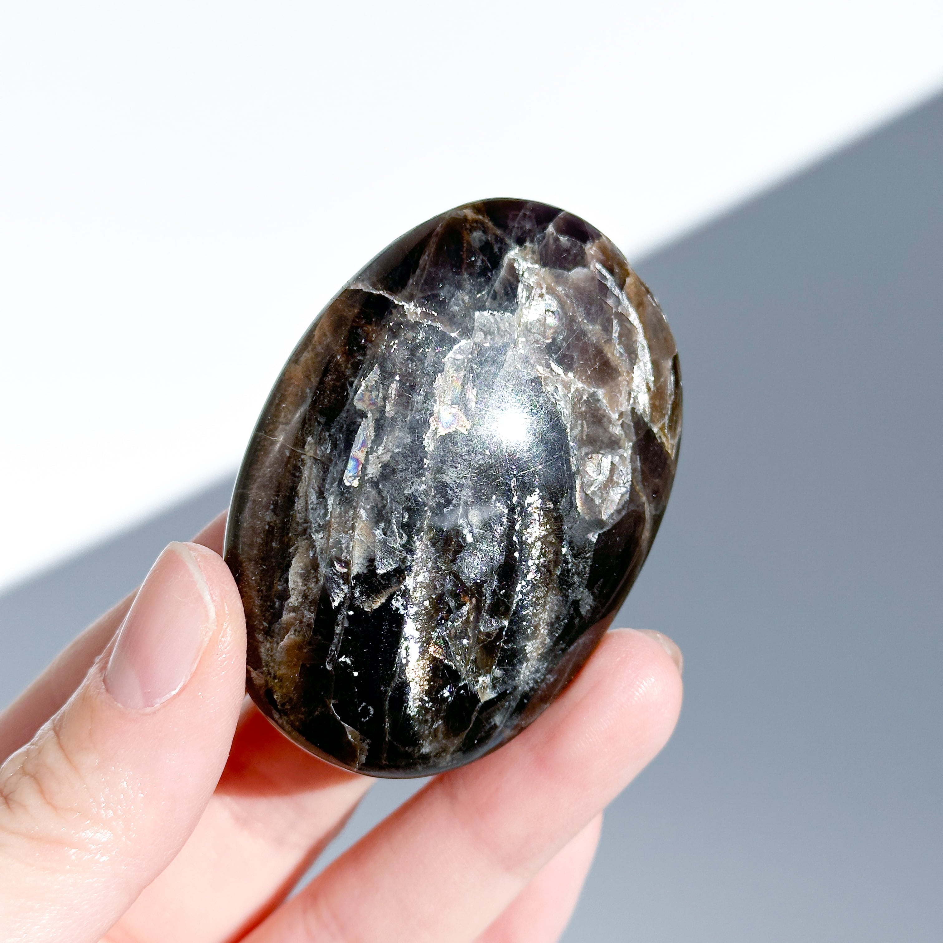 ブラックムーンストーン パームストーン11◇ Black Moonstone ◇天然石・鉱物・パワーストーン