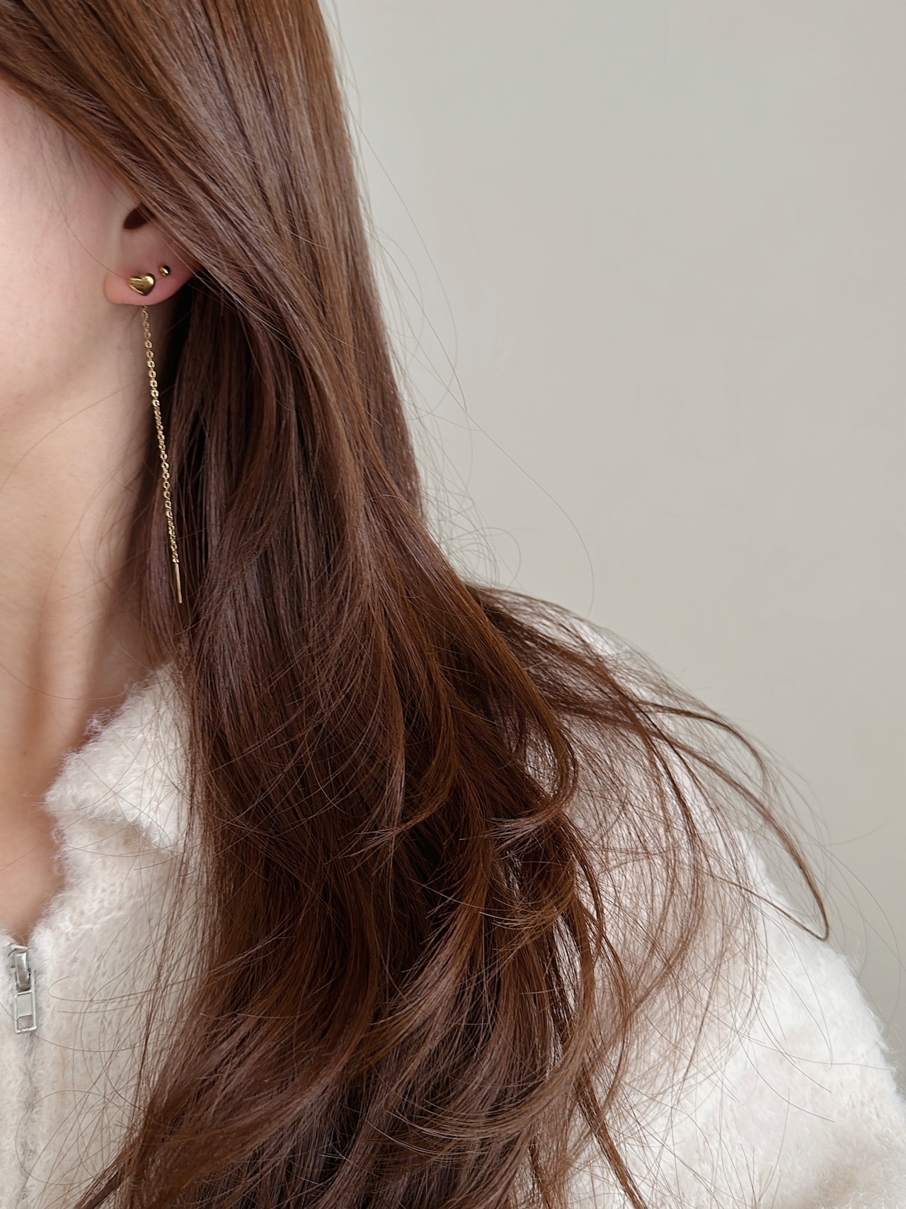 SS ロングハートピアス