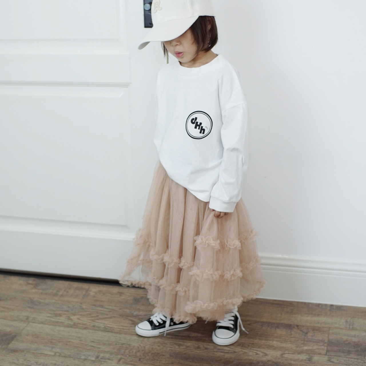 秋ームシルエットフリルスカート