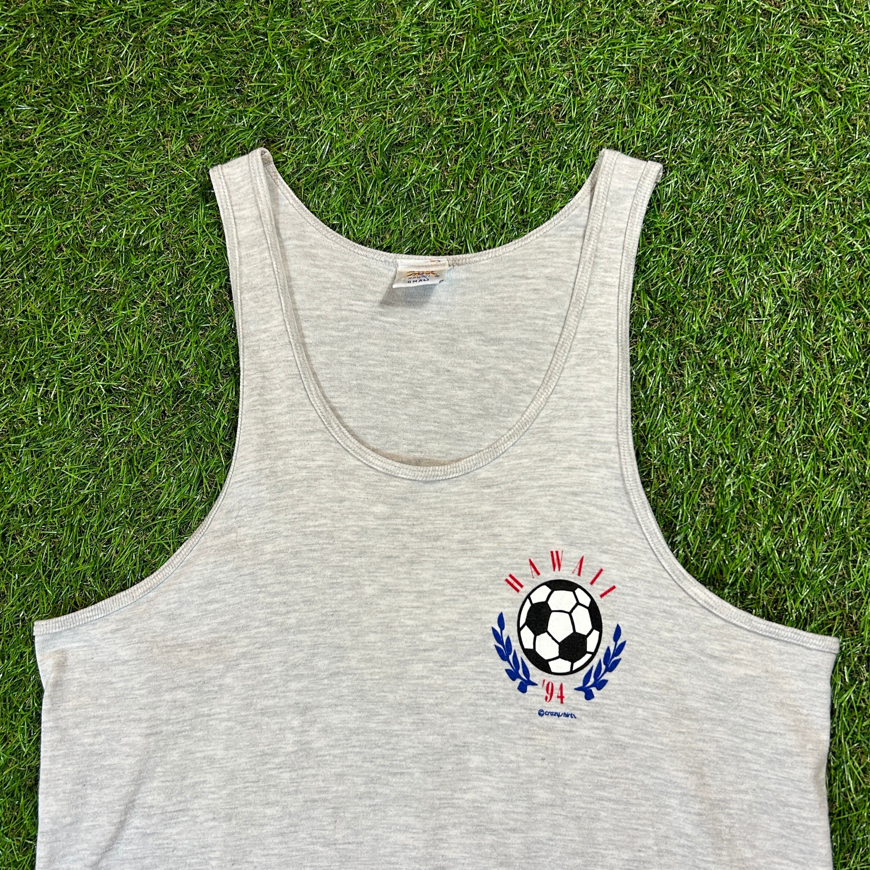 【Men's】 90s Soccer World Cup Tank Top / Made In USA Vintage ヴィンテージ タンクトップ  古着 グレー