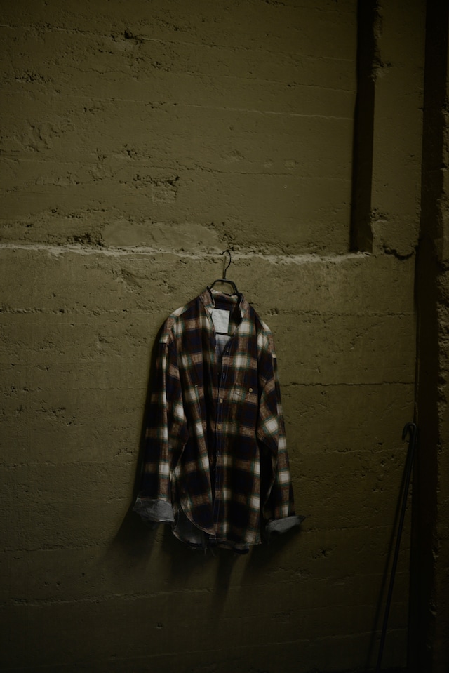blackbird / cut off collar shirt (check Green)