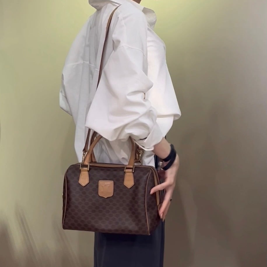 CELINE】 日常に。セリーヌマカダム 2wayボストンショルダーバッグ