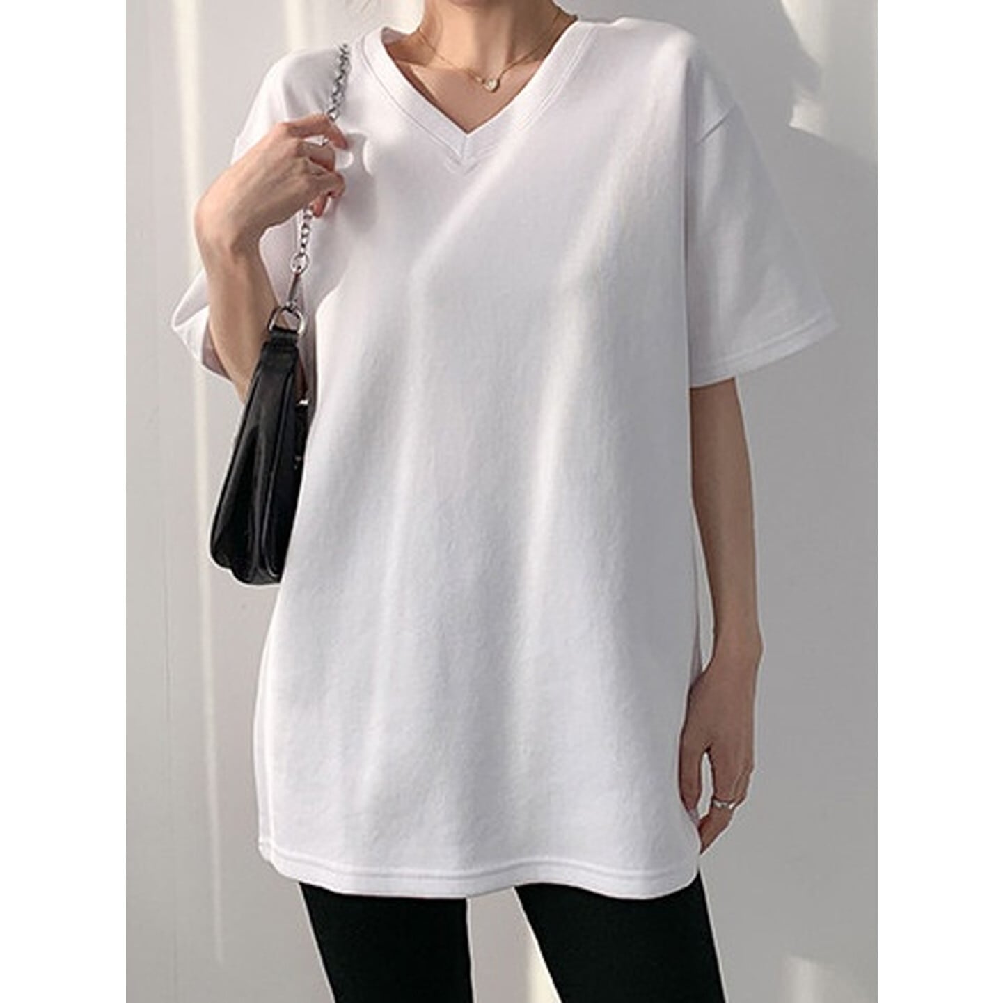 すっきりVネック ゆるTシャツ【S-2XL】 RA3282