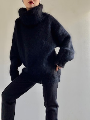 1980s Vintage Highneck Oversized Mohair Knit Top