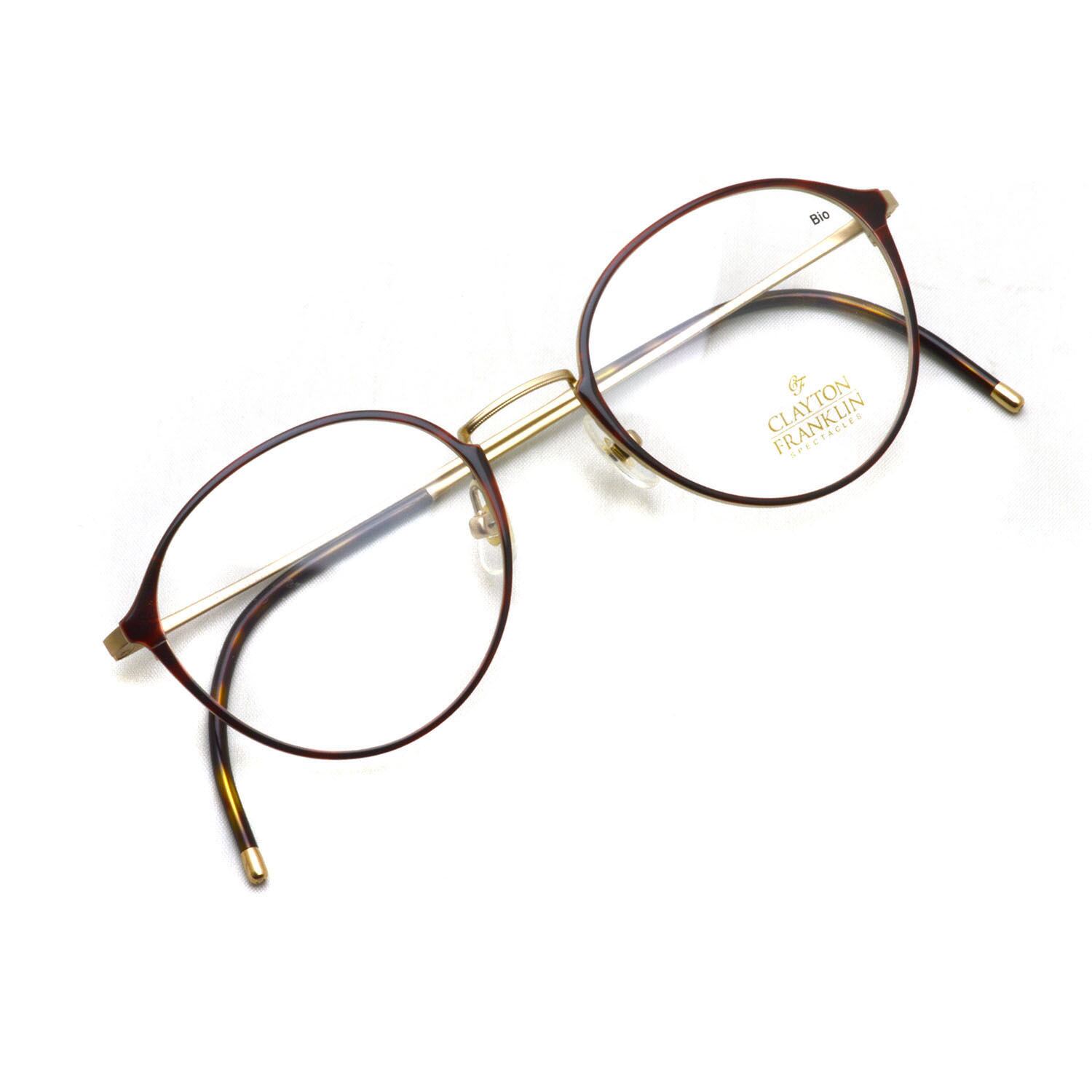 CLAYTON FRANKLIN / CF-603 / GP べっ甲柄-マットゴールド ボストン