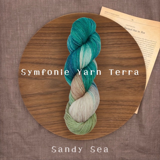 Symfonie Yarn 「Terra」- Sandy Sea- 手染めソックヤーン 中細 100g 400m 靴下編み 毛糸 ニットプロ