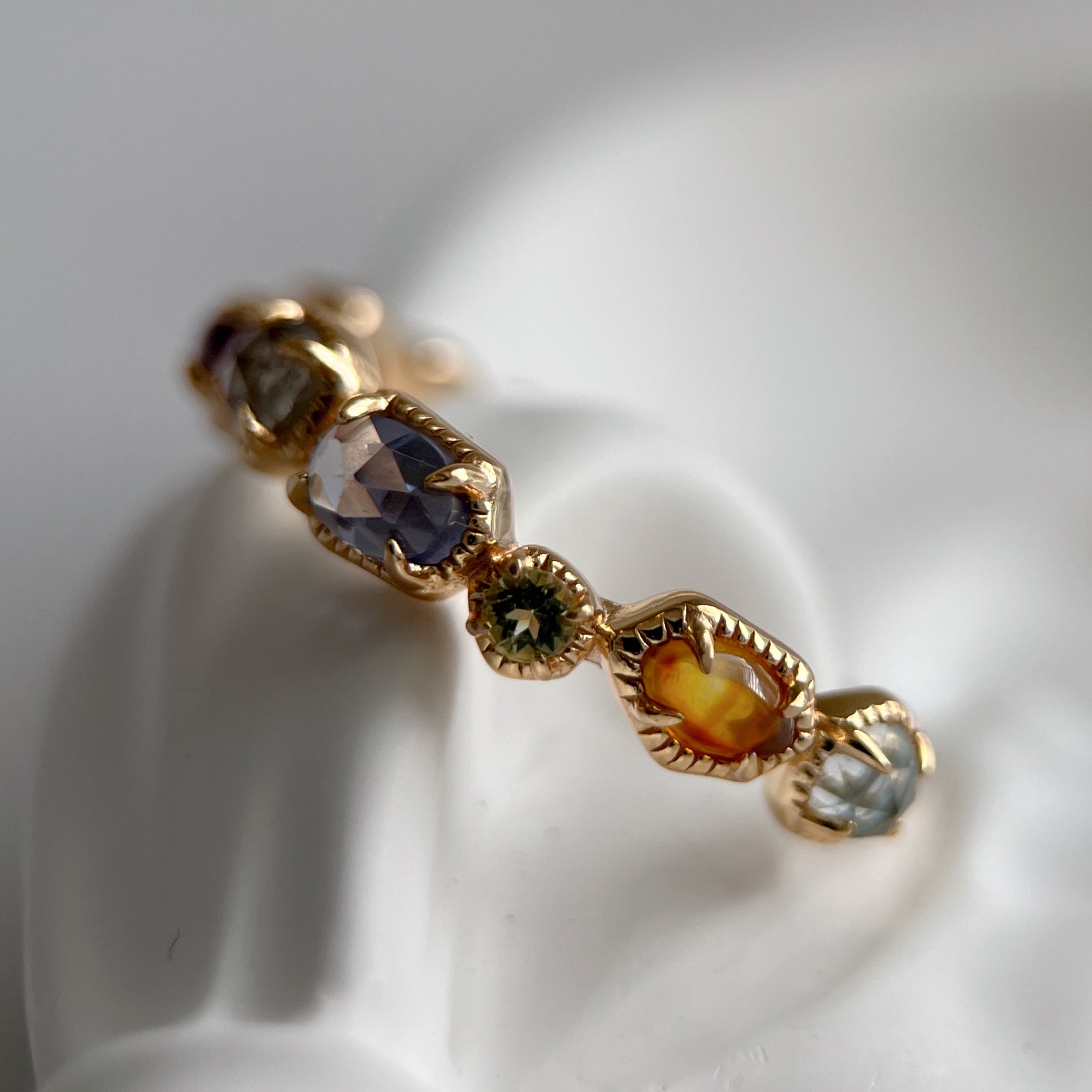 9石　マルチカラーリング　silver925製