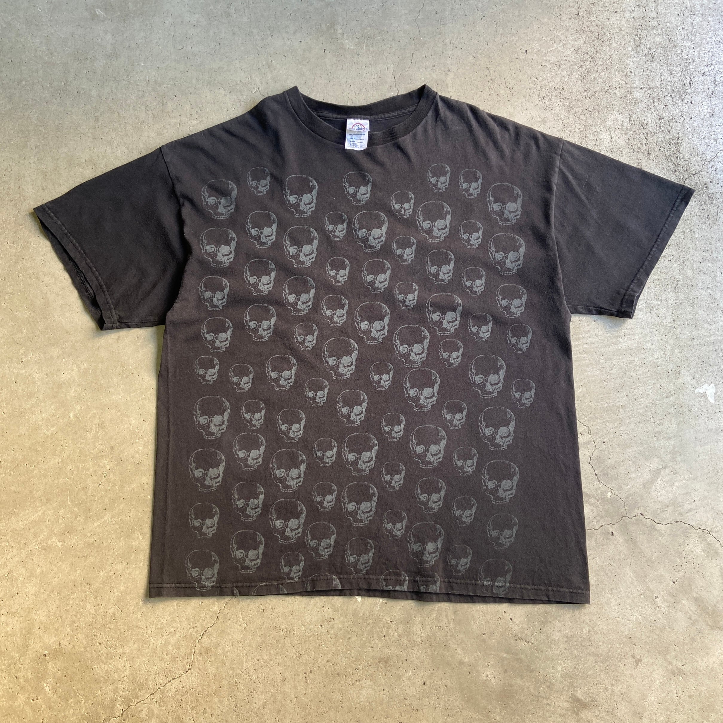 ドクロ 骸骨 両面プリント バックプリント Tシャツ メンズXL