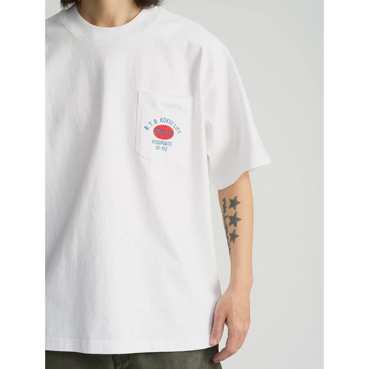 Retro logo back print pocket tee 1369 - 4