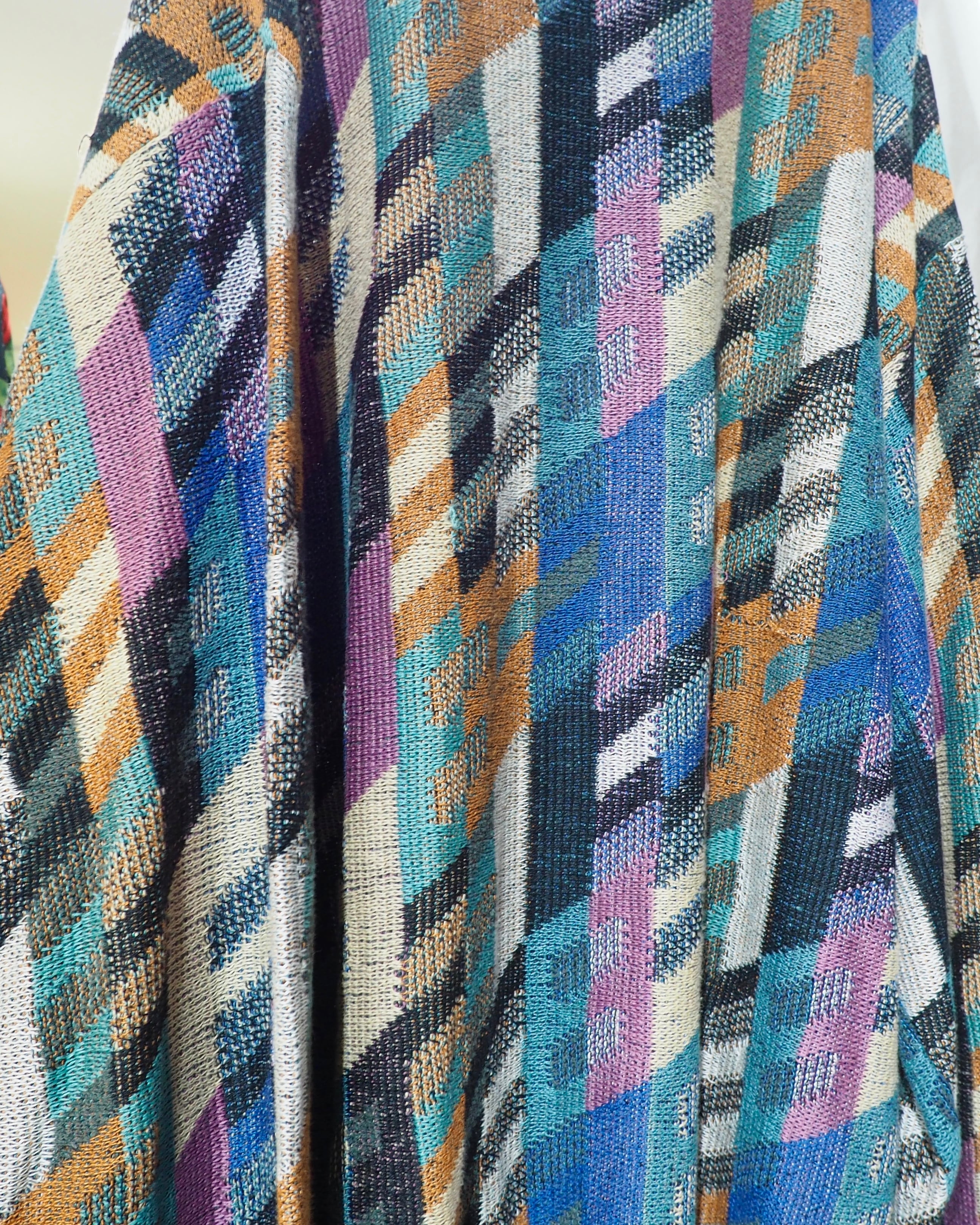 1990s " St.croix - Made in USA " Colorful pastel Block pattern vintage loose knit