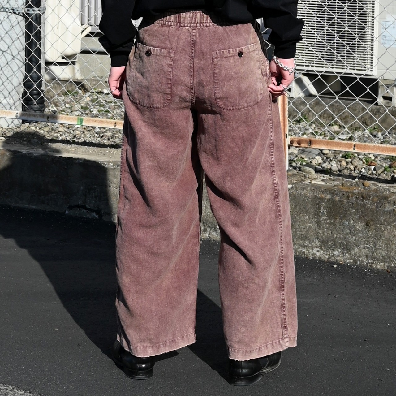 ANACHRONORM / FADED SULFUR DYED LINEN WIDE EASY PANTS