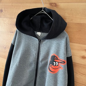 【Orioles】MLB ボルチモア・オリオールズ フルジップ スウェットパーカー Mサイズ US古着