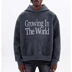 【DRIP3074】D/B Embroidered Logo Loose Casual Hoodie