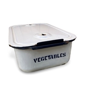 【ヴィンテージ 50's UK製 ホーロー ベジタブルキーパー ホーローバット】