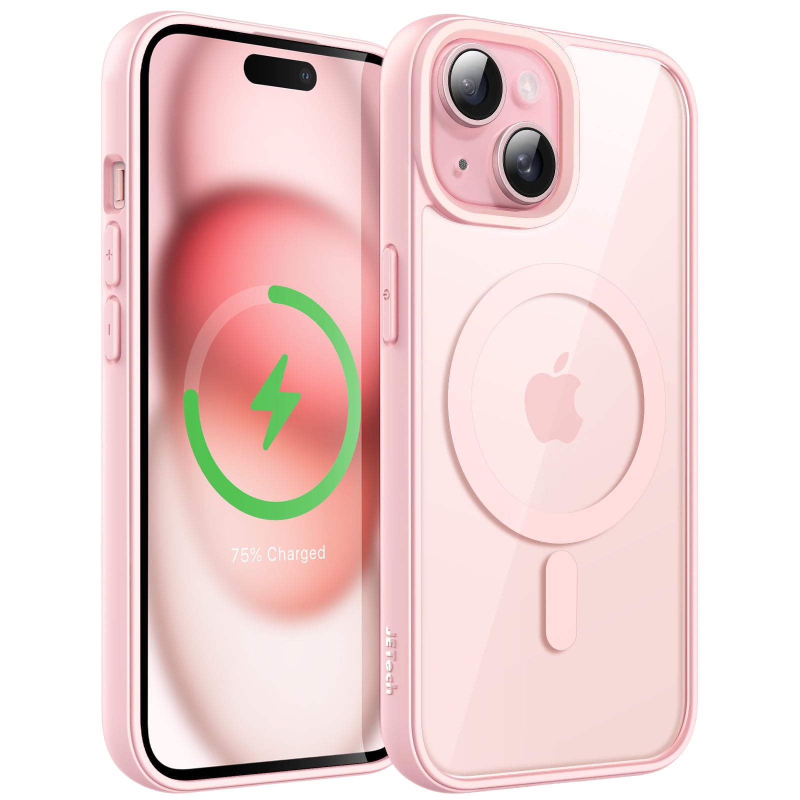 JETech iPhone 15 Plus用 マグネットケース (ピンク)