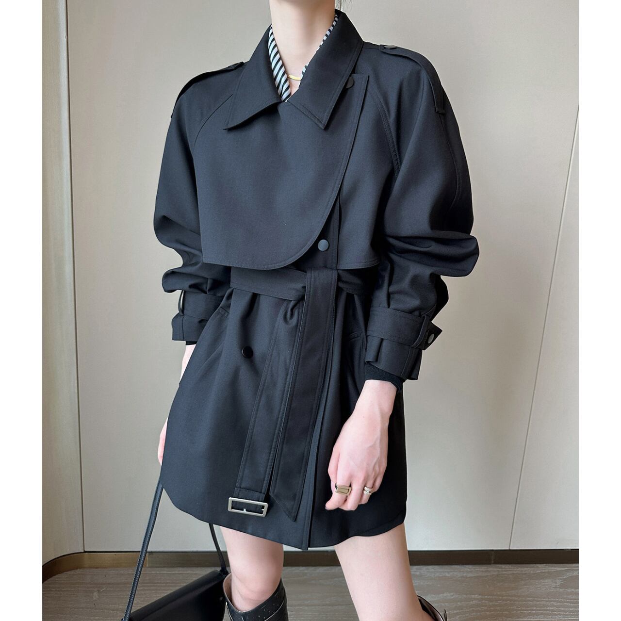 ハーフ丈トレンチコート R80001