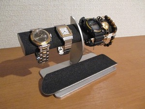 腕時計スタンド　ウオッチスタンド　ラッピング　時計スタンド　ブラック楕円パイプ腕時計スタンドロングハーフパイプトレイ　