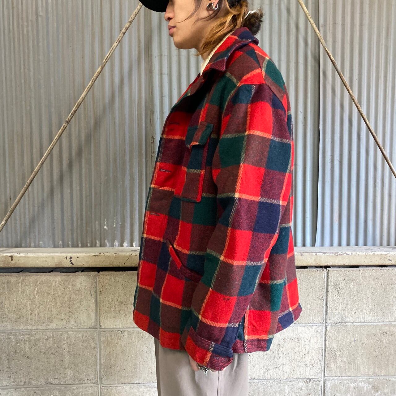 70年代 ビンテージ PENDLETON ペンドルトン チェック柄 ウールジャケット 4ポケット メンズXL 古着 70s ヴィンテージ レッド系  赤色 【ブルゾン・ジャケット】【SA30】 | cave 古着屋【公式】古着通販サイト