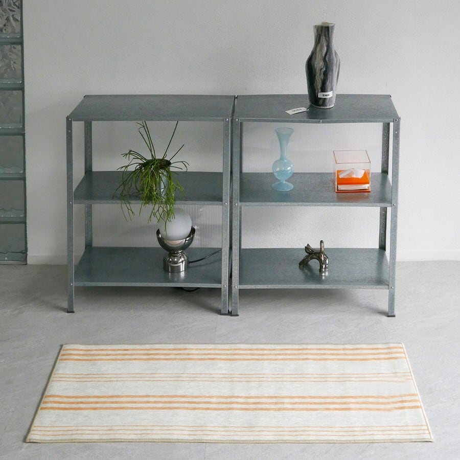 Lin Stripe 洗える キッチンマット 45×120