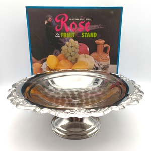 フルーツスタンド・フルーツ盛皿・コンポート・ステンレス・日本製・昭和レトロ・No.250706-21・梱包サイズ80