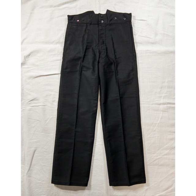 【1940s】"Au PLAFOND" French Black Moleskin Work Trousers, Deadstock!!