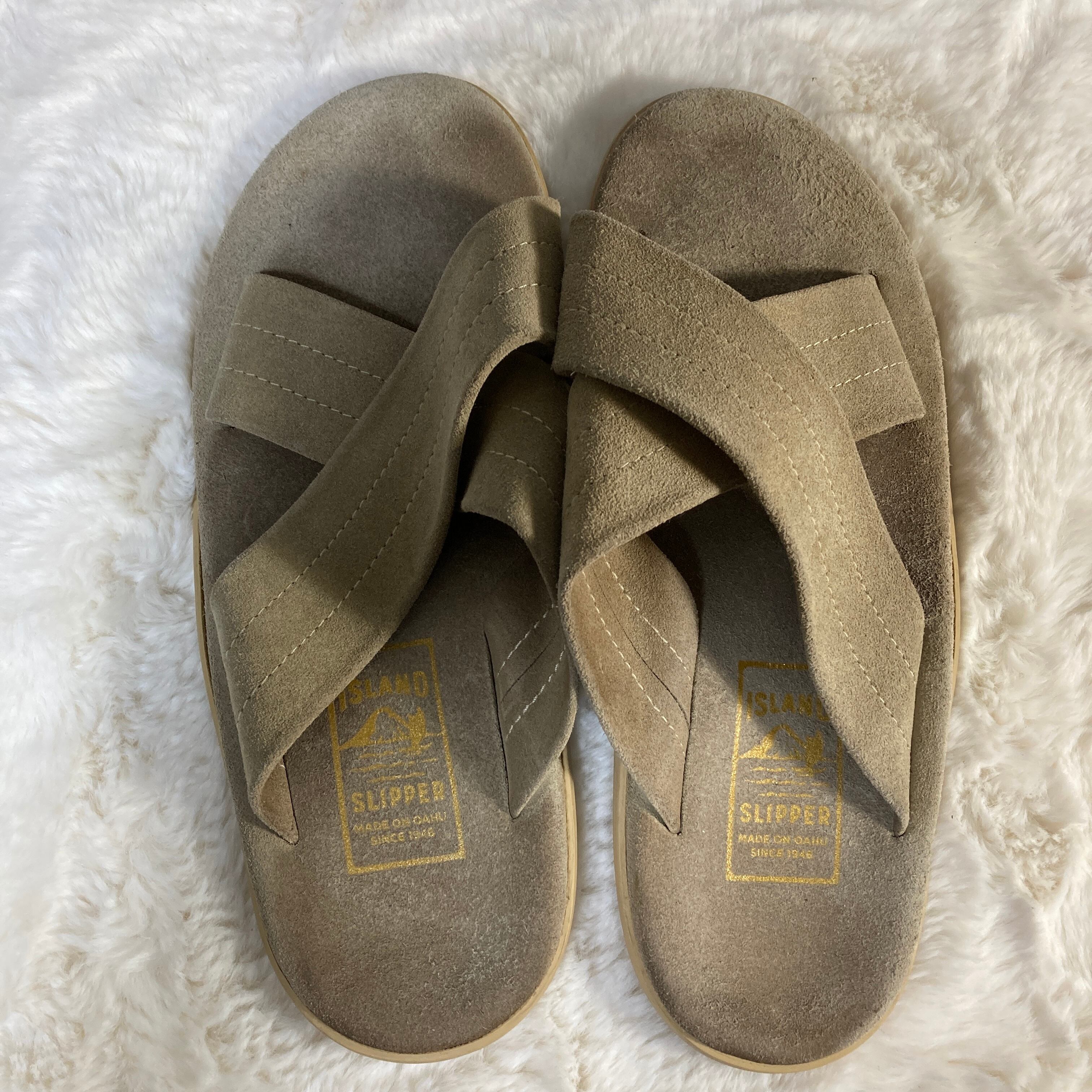 ハワイ製 ISLAND SLIPPER アイランド スリッパ スエードレザー クロス