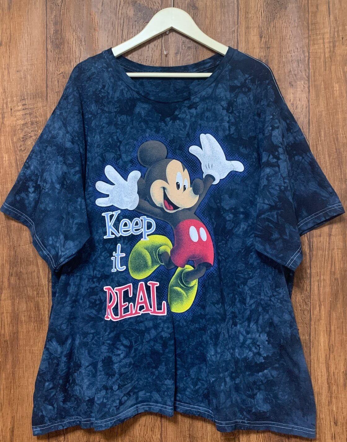ミッキー ディズニー Disney キャラクター Tシャツ 半袖 タイダイ 紺 
