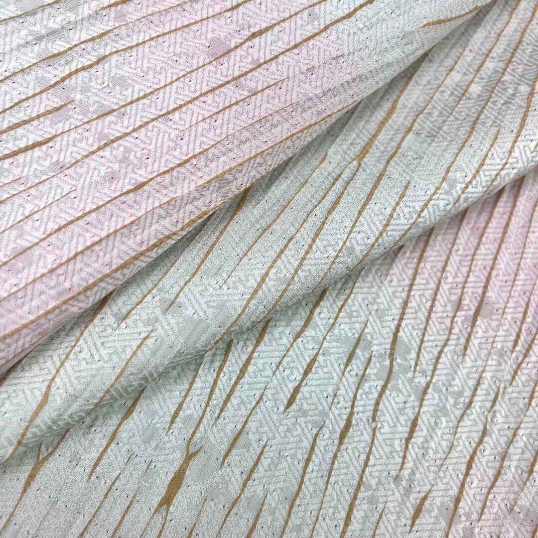 小紋 杢目絞り 縦柄 暈し ガード加工 ふくよかサイズ しつけ糸 K-4010 