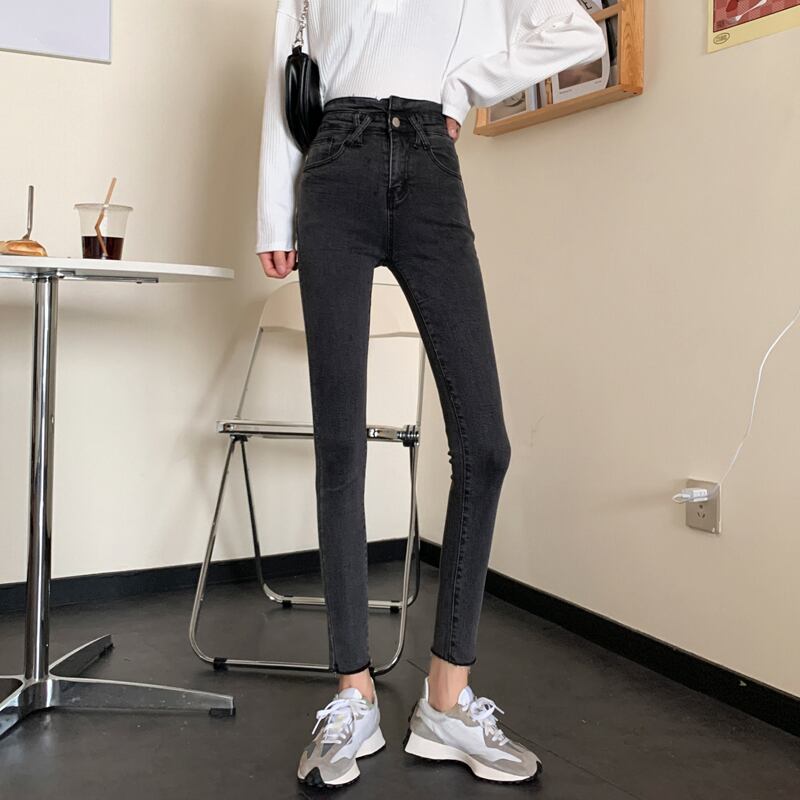 パンツ スプリングオータムハイウェストスリムジーンズ レディース 春物 秋物 試着室70698291400