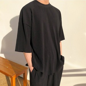 サマーリブブラックスーツTシャツ（別売りでセットアップのパンツあり）　MT0080454