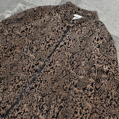 WHITE STAG pattern acryl stand collar jacket