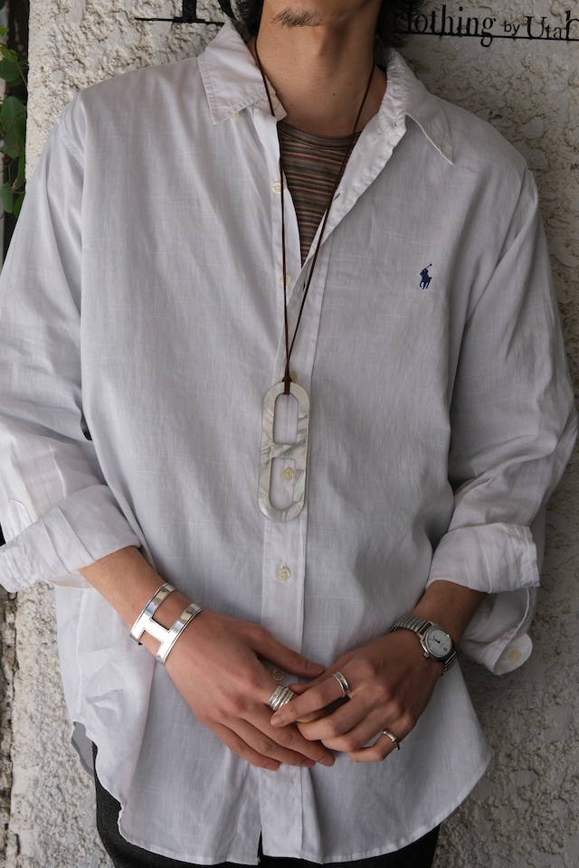 IORI/"HERMES" scarf ring necklace /wood & shell