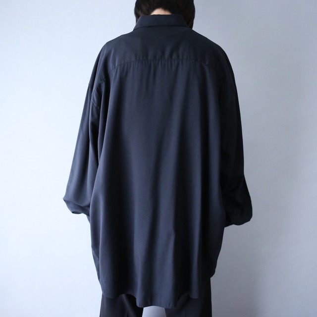 "刺繍" colorful geometry design XXL over silhouette black mode shirt