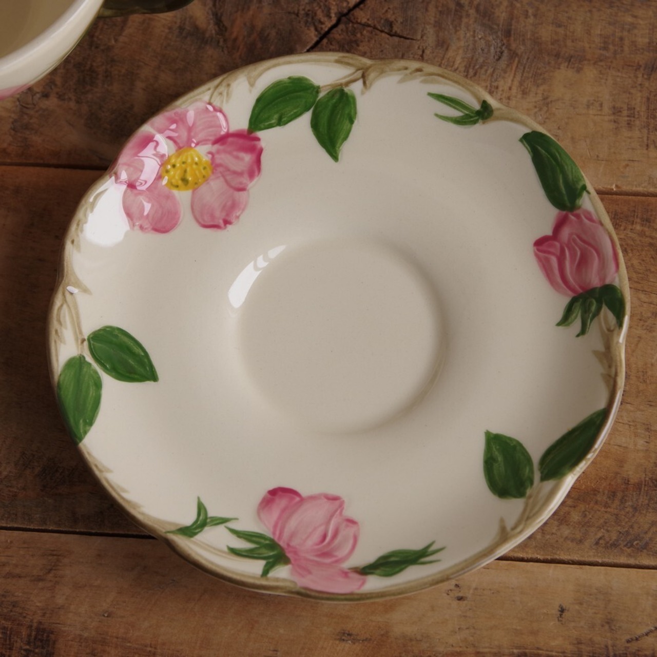 一級品 染まら マイセン三つ花（ピンクローズ） 20.0Φcmデザート皿