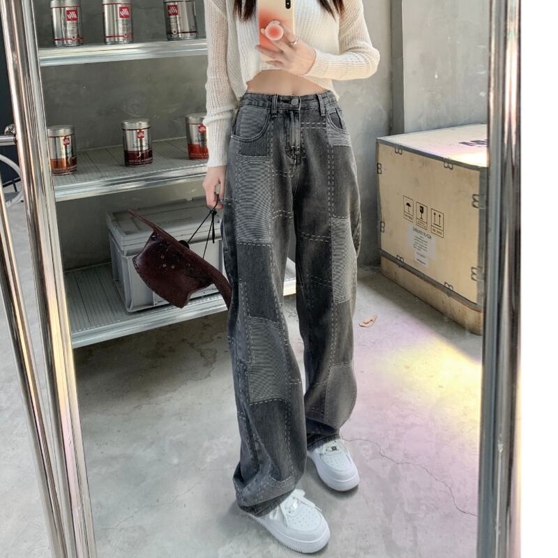 スプリングオータムジーンズ ルーズパンツ ウェスト 春物 秋物 試着室54582585643