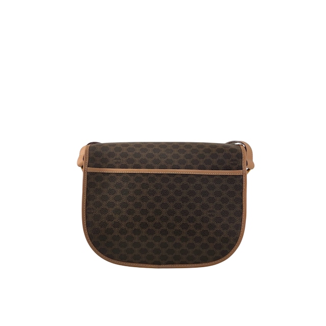CELINE セリーヌ マカダム ショルダーバッグ ブラウン ブラゾン PVCレザー vintage ヴィンテージ オールド mgt7zs