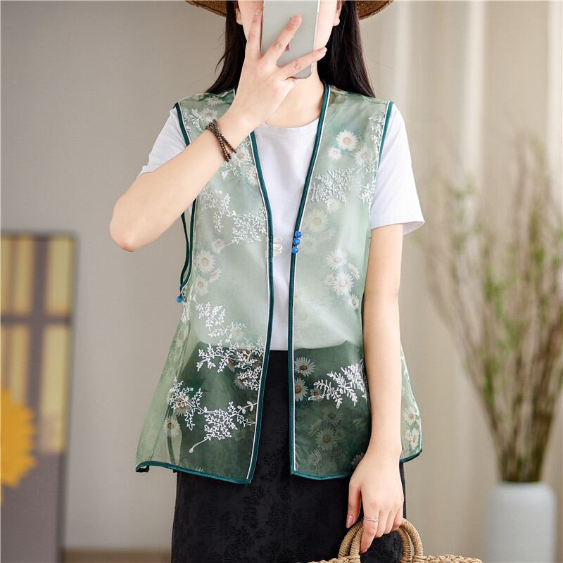 初回送料無料 新作レディースファッション エレガント 着こなし抜群 刺繍ベスト 人気上着