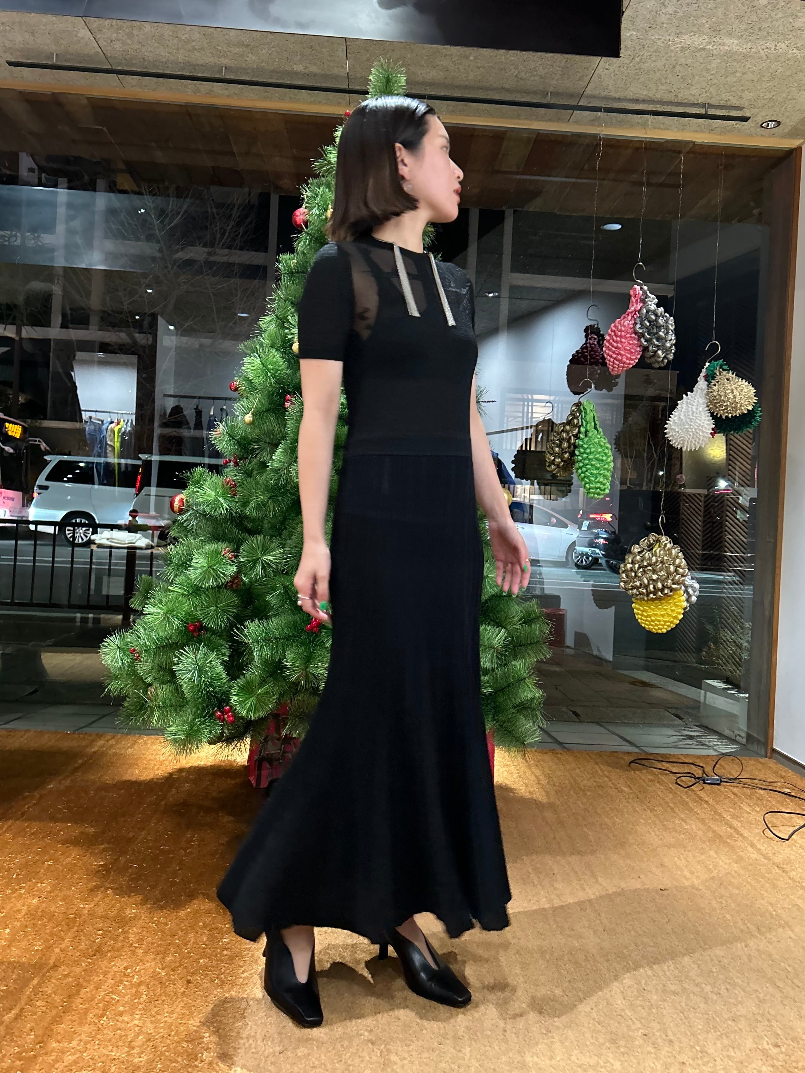 24SS】Mame Kurogouchi マメクロゴウチ / Landscape Graphic Sheer 