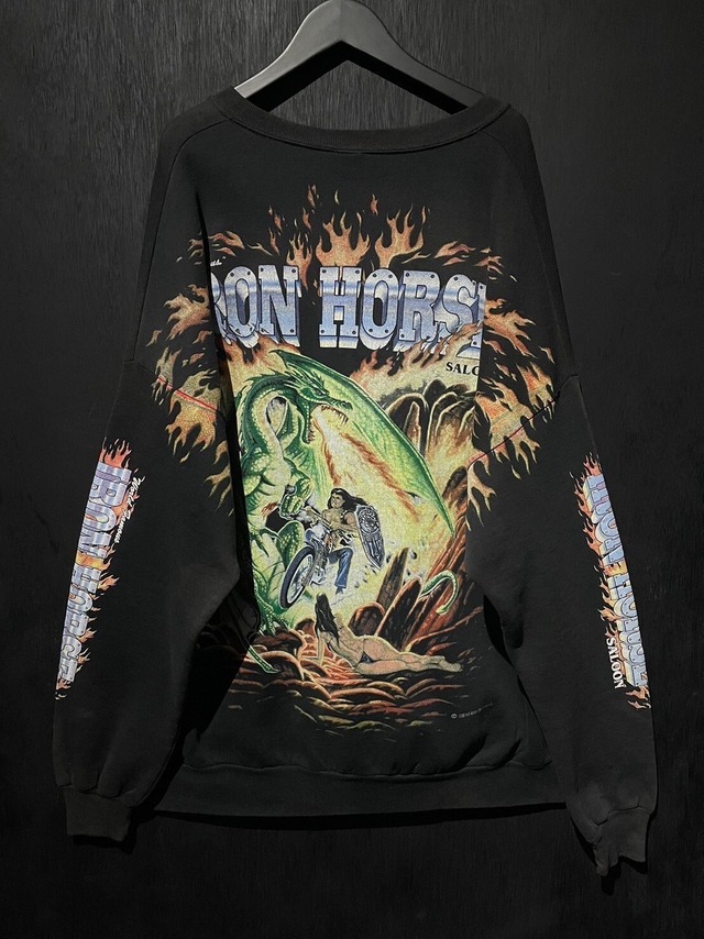 【WEAPON VINTAGE】"IRON HORSE SALOON" "90's" Vintage Loose Sweat