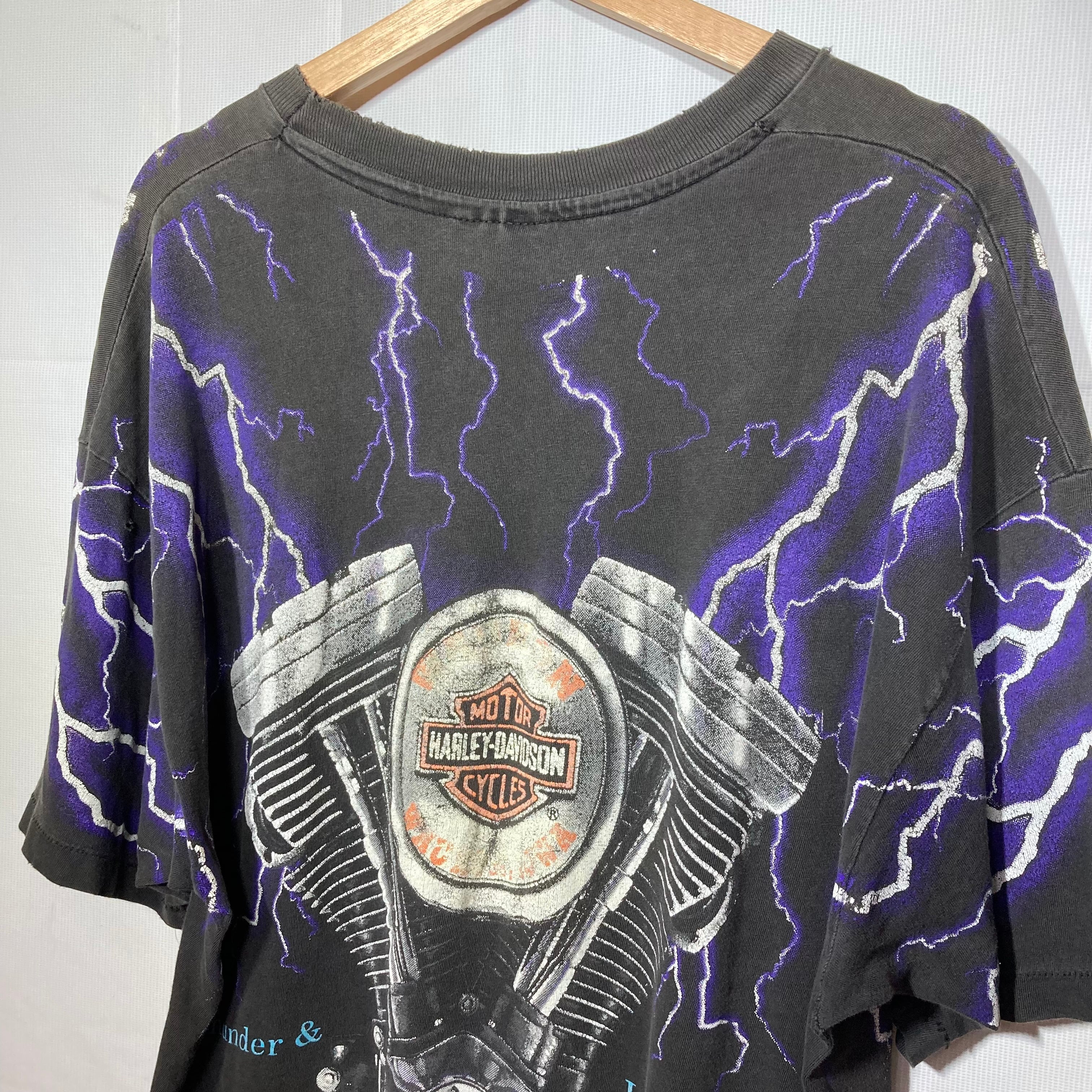 希少 90s Harley Davidson サンダー ライトニング Tシャツ ハーレー