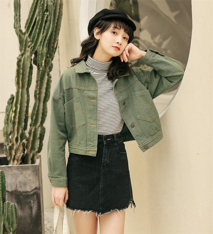 秋 新作 韓国 ゆったりする デニムジャケット 潮 ジャケット 短いスタイル トップス