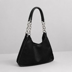 faux leather stitched chain bag / l0301