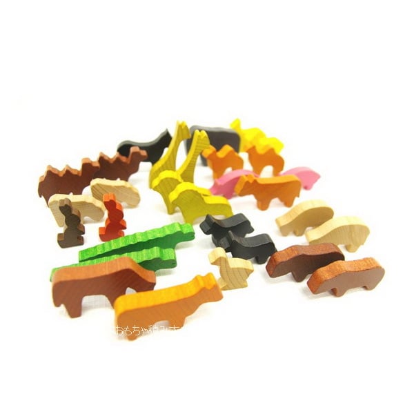 ドイツ デュシマ社 ミニ積木・動物たち 木製おもちゃ 動物積木動物たち