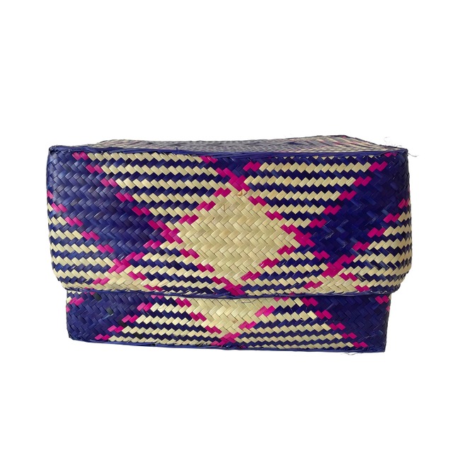 Rectangular colourful basket M w26cm×15.5cm×h15cm四角カラフル蓋付き収納かご